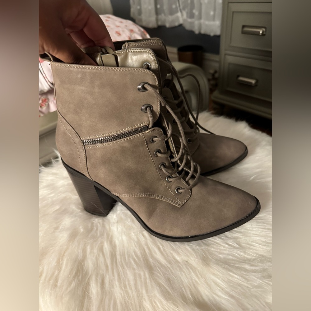 Gray booties